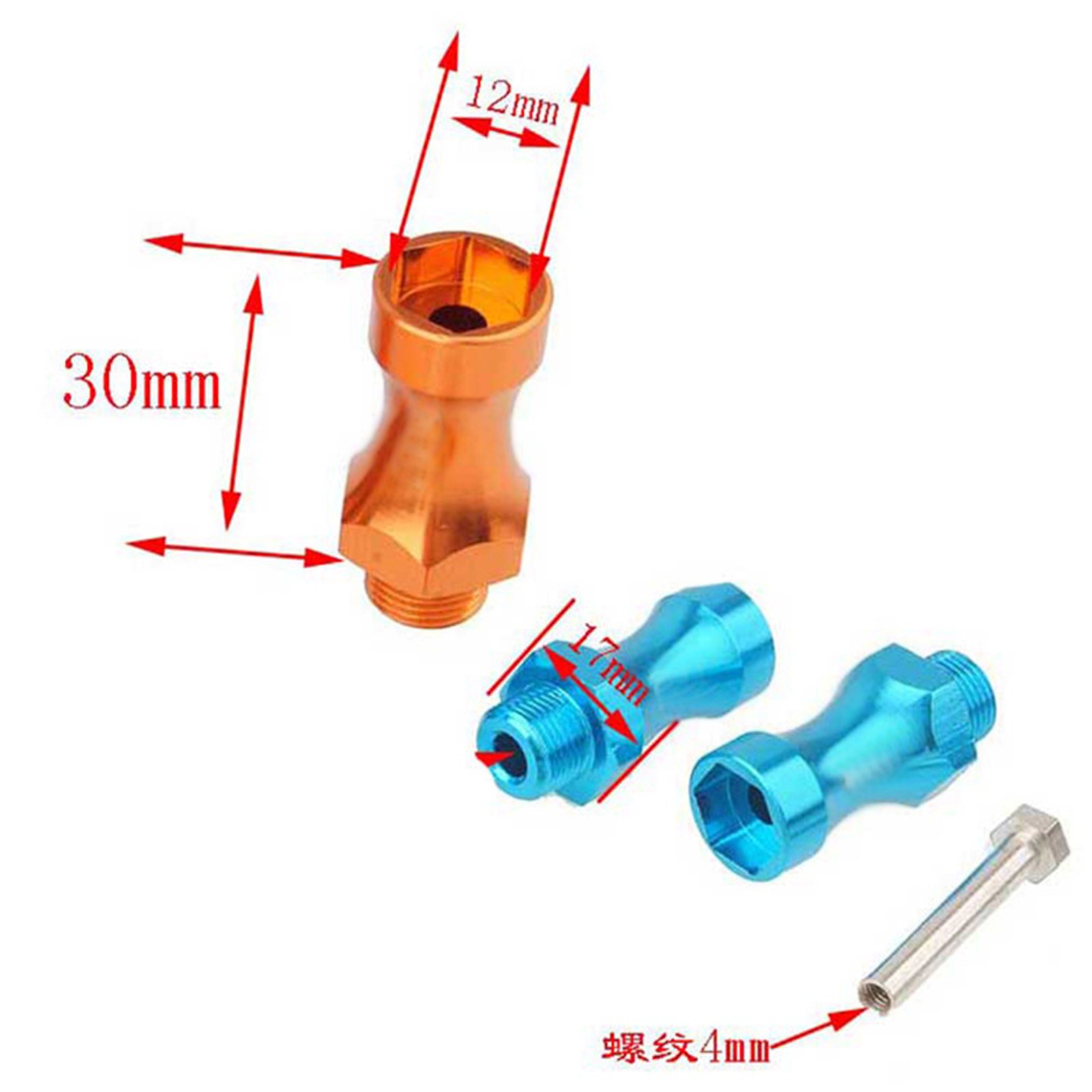 4pcs Wheel Hex 12mm Turn 17mm  - Wheel Hex Adapter ulasan dan harga