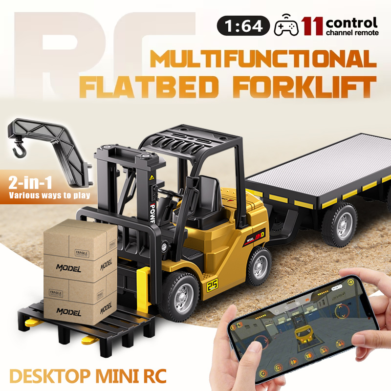 1:64 Mini Remote Control Forkl - Rc Excavator Hydraulic ulasan dan harga