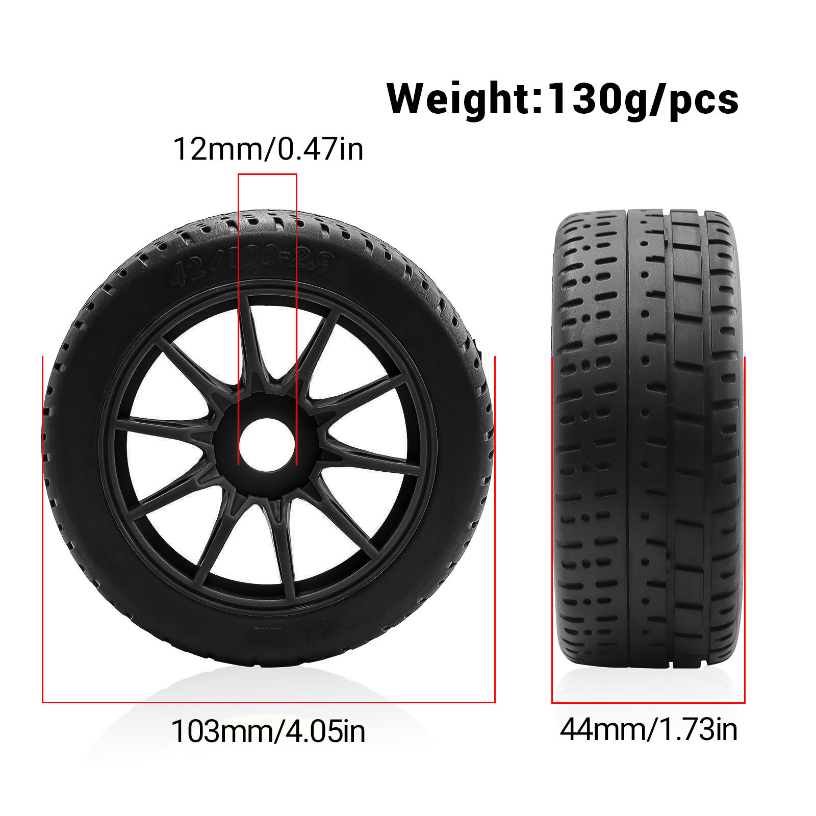 4pcs 100*44mm RC Wheel Rim & T - Rc Tire Foam Insert ulasan dan harga